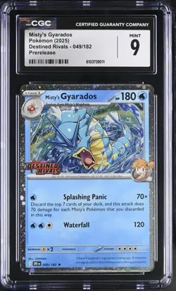 Misty's Gyarados *CGC 9* Pre-Release Holo *Destined Rivals* #49 * 2025* Pokemon - Image 1