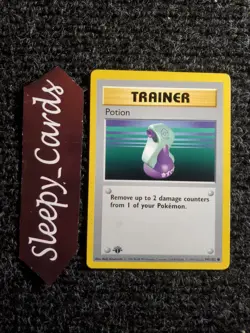 1999 POKEMON TRAINER Shadowless 1ST EDITION #94/102 POTION LP - Image 1
