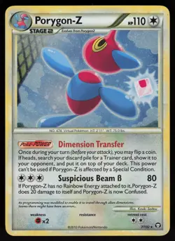 Porygon-Z 7/102 Rare HGSS Triumphant Holo Pokemon - Image 1