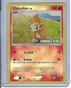 Rare Chimchar 76/130 - [NM] - Reverse Holo - Diamond & Pearl Base Set Pokemon - Image 1