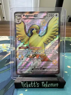 Pokemon TCG Pidgeot ex 221/091 Paldean Fates Shiny Ultra Rare Full Art Near Mint - Image 1