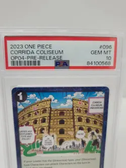 2023 One Piece Card Corrida Coliseum OP04 PRE RELEASE #096 ENGLISH Graded PSA 10 - Image 4