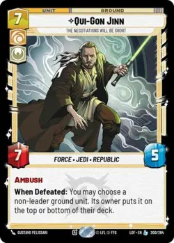 Qui-Gon Jinn The Negotiations Will Be Short (Star Wars Unlimited) Normal - Image 1