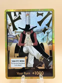 DON!! Card Dracule Mihawk Gold One Piece OP14 The Azure Sea's Seven NM - Image 1