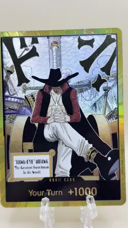 DON!! Card Dracule Mihawk Gold One Piece OP14 The Azure Sea's Seven NM - Image 2