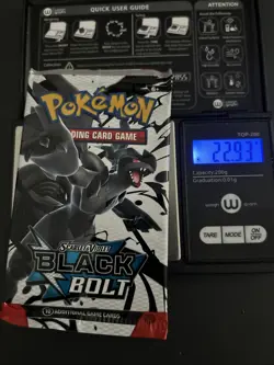 Heavy 22.93g Pokemon TCG SV 10.5 Black Bolt Booster Pack Sealed! - Image 1