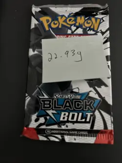 Heavy 22.93g Pokemon TCG SV 10.5 Black Bolt Booster Pack Sealed! - Image 4
