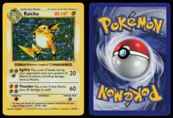 Raichu 14/102 SHADOWLESS Holo Rare Base Set Pokemon - Image 3