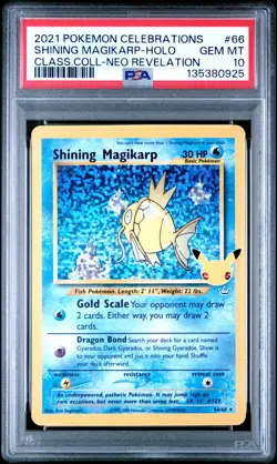 2021 POKEMON CELEBRATIONS CLASSIC COLL #66 SHINING MAGIKARP-HOLO PSA 10 - Image 1