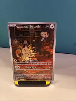 Pokemon TCG Team Rocket's Meowth 203/182 Sv10: Destined Rivals IR (LP) - Image 1