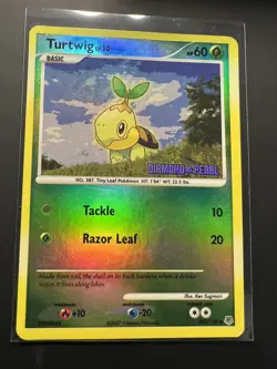 Pokemon TCG Turtwig Diamond & Pearl 103/130 Reverse Holo Common LP - Image 1