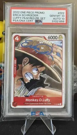 POP 3!! PSA 10 AUTO 10 SIGNED Monkey D. LUFFY P-022 One Piece PROMO E. Schroeder - Image 1