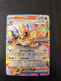 Flareon Ex 014/131 Prismatic Evolutions Stamped Promo Pokemon Card NM - Image 1