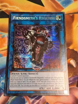 1st ed Fiendsmith's Requiem MP25-EN089 Prismatic Secret Rare Yugioh Card NM - Image 1