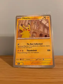 Pokemon x Natural History Museum Pikachu At The Museum Jumbo Promo Card - Image 1