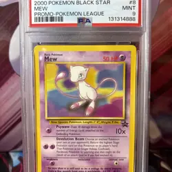 2000 Pokemon Mew Black Star Pokemon League Promo Card #8 PSA 9 MINT - Image 2