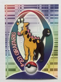 2001 Topps Pokemon Johto Sticker #42 Girafarig TV Animation Edition LP/VG - Image 1