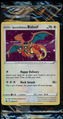 Special Delivery Bidoof SWSH177 Pokemon Card Promo Charizard Sealed Mint - Image 1
