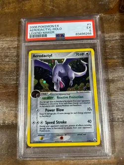 POKEMON 2005 EX Legend Maker AERODACTYL Holo #1 PSA 5 RARE - Image 1
