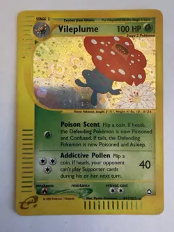 Pokemon Vileplume Aquapolis H31/H32 Holo Rare 2002 100 HP - Image 1