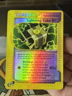 2002 Pokemon, Aquapolis, #127/147 Lightning Cube 01, Reverse Holo Uncommon - Image 1