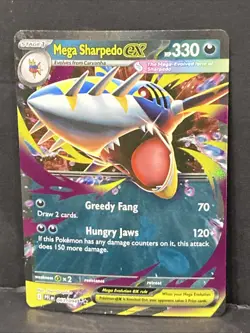 Mega Sharpedo Ex Pokemon ME02: Phantasmal Flames 061/094 Holo Double Rare - Image 2