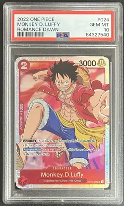 2022 One Piece Romance Dawn OP01-024 Monkey D. Luffy PSA 10 Gem Mint English - Image 3