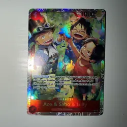 Ace & Sabo & Luffy OP13-007 Carrying On His Will Foil SR one piece TCG card - Image 2
