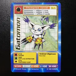 Gatomon Bo-15 Gold Stamp Digimon Card Game 1999 Bandai NM - Image 1