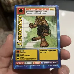 BO-03 Leomon Digimon Card Digi-Battle Series 1 1999 Bandai NM - Image 1