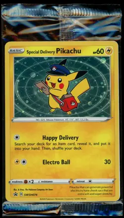 Special Delivery Pikachu SWSH074 Holo Promo Card SEALED - Image 1