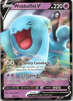 Pokemon - Wobbuffet V - 086/202 - SWSH01: Sword & Shield Base Set - Holo - Image 1