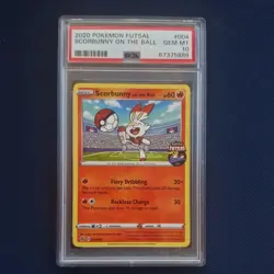 2020 POKEMON FUTSAL #004 SCORBUNNY ON THE BALL PSA 10 - Image 1