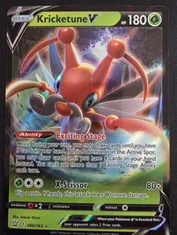 2021 POKEMON TCG KRICKETUNE V 6 SWORD & SHIELD BATTLE STYLES ULTRA RARE HOLO - Image 1