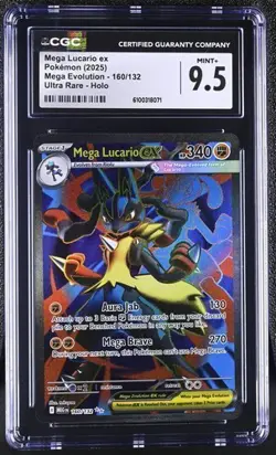 Mega Lucario EX *CGC 9.5* Ultra Rare *Mega Evolution* #160 * 2025 * Pokemon - Image 1