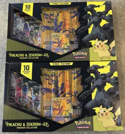 2 Sealed Pokemon GX Premium Collection Boxes Reshiram Charizard Pikachu Zekrom - Image 2