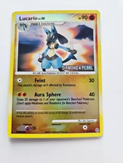 Pokemon Lucario Reverse Holo Diamond & Pearl Burger King Promo 6/130 LP - Image 1