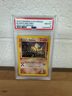2000 POKEMON GYM HEROES HOLO-1ST ED #1 BLAINE'S MOLTRES PSA 8 - Image 1