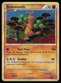 Sudowoodo 9/95 Rare HGSS Unleashed Holo Pokemon - Image 1