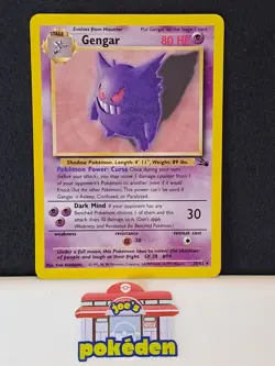 Pokemon Card - Gengar Non Holo Rare 20/62 Fossil Set WOTC LP/NM - Image 1