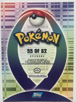 2001 Topps Pokemon TV Animation Johto Edition Sticker Phanpy #231 #55/62 LP - Image 2