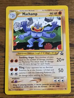 Pokemon Wotc Black Star Promo # 43 Machamp,,not played - Image 1