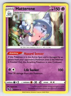 Hatterene 020/073 2020 Champions Path Pokemon Card TCG Nintendo Holo Rare - Nm - Image 1