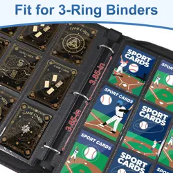 30 Pack 9 Pocket Page Protector,540 Pockets Black Card Binder Sheets, Trading... - Image 3