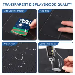30 Pack 9 Pocket Page Protector,540 Pockets Black Card Binder Sheets, Trading... - Image 4
