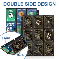 30 Pack 9 Pocket Page Protector,540 Pockets Black Card Binder Sheets, Trading... - Image 5