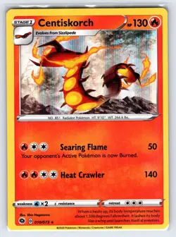 Centiskorch 10/73 2020 Champions Path Pokemon Card Holo Rare - Nm/Vlp - Image 1