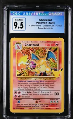 2021 POKEMON CELEBRATIONS - CHARIZARD #4/102 CGC 10 (9.5 GEM MINT) PSA - Image 1