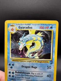 Pokemon TCG Gyarados 7/130 Base Set 2 Holo Unlimited Rare - Damaged - Image 3