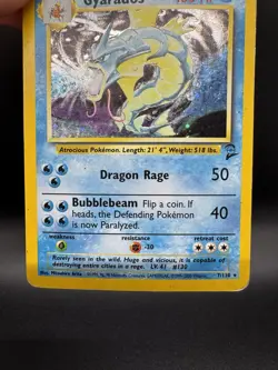 Pokemon TCG Gyarados 7/130 Base Set 2 Holo Unlimited Rare - Damaged - Image 4
